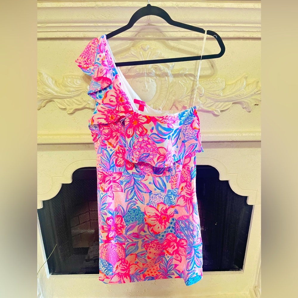 Lilly Pulitzer Kipton Romper One Shoulder NWT size 14 - Picture 2 of 4